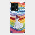 Rainbow Girl Glass Case Cover For Oppo Reno 14 5G