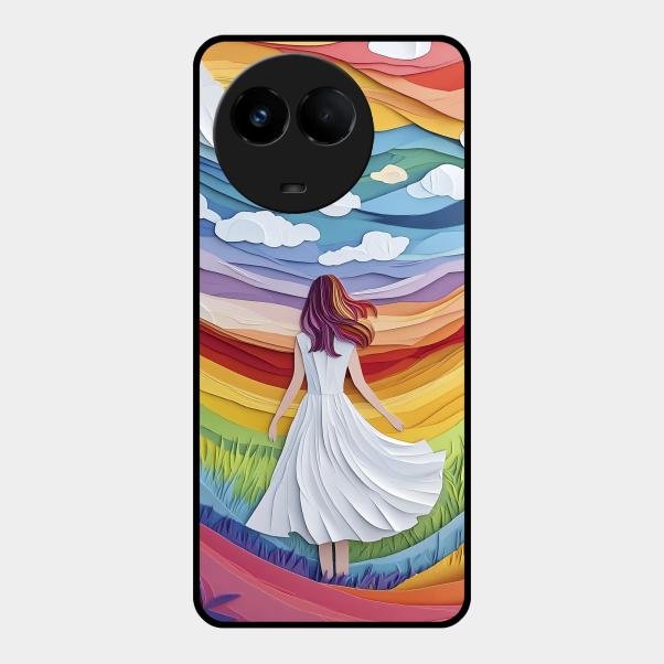 Rainbow Girl Glass Case Cover For Realme 11 5G