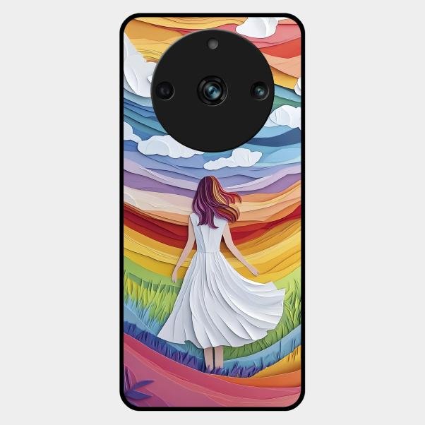 Rainbow Girl Glass Case Cover For Realme 11 Pro Plus 5G