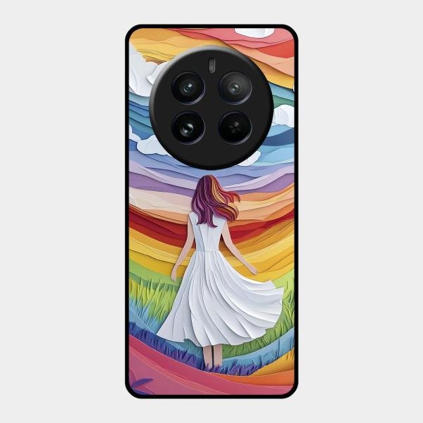 Rainbow Girl Glass Case Cover For Realme 12 Pro Plus 5G