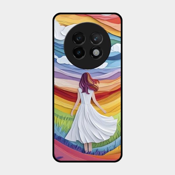 Rainbow Girl Glass Case Cover For Realme 13 Plus 5G