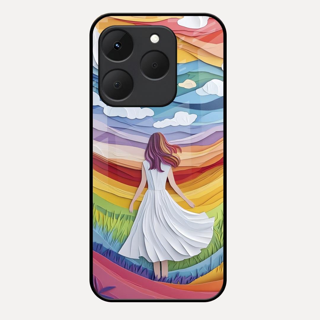 Rainbow Girl Glass Case Cover For Realme 15T 5G