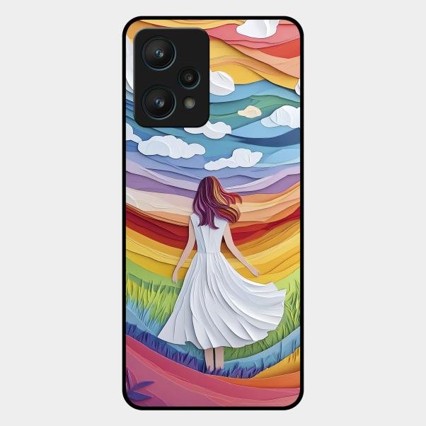 Rainbow Girl Glass Case Cover For Realme 9 Pro 5G