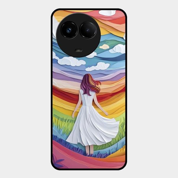 Rainbow Girl Metal Case Cover For Realme - ShopOnCliQ