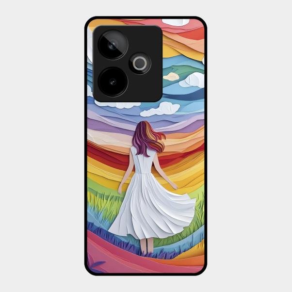 Rainbow Girl Glass Case Cover For Realme Gt 7 5G