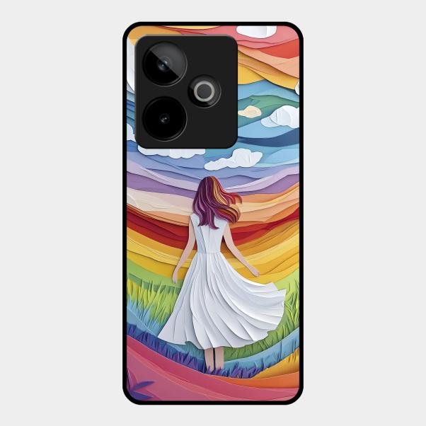 Rainbow Girl Glass Case Cover For Realme Gt 7T 5G