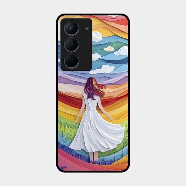 Rainbow Girl Glass Case Cover For Realme Narzo 80X 5G