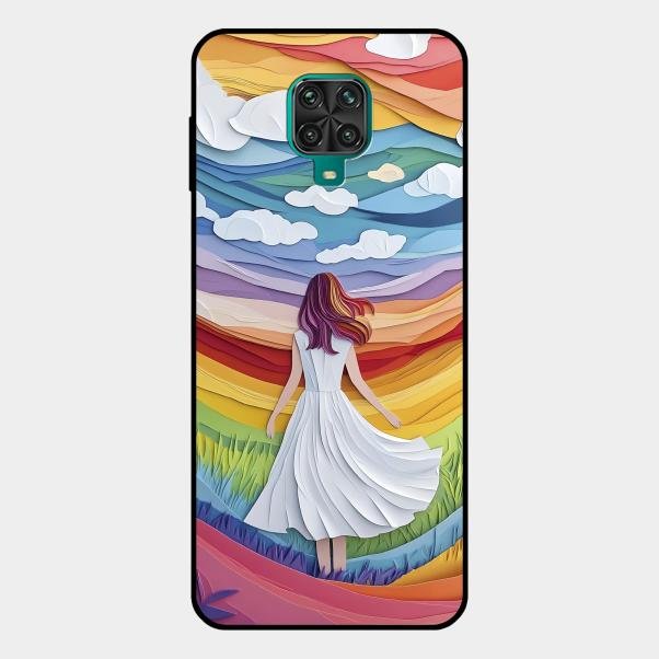Rainbow Girl Glass Case Cover For Redmi Note 10 Lite