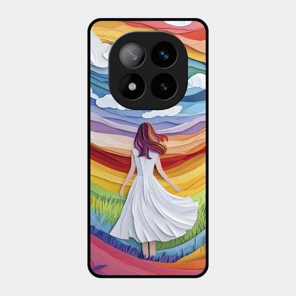 Rainbow Girl Glass Case Cover For Redmi Note 14 Pro Plus 5G