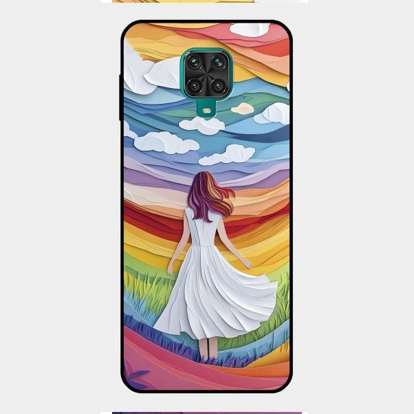 Rainbow Girl Glass Case Cover For Redmi Note 9 Pro
