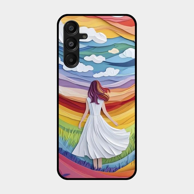 Rainbow Girl Glass Case Cover For Samsung Galaxy A16 5G