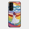 Rainbow Girl Glass Case Cover For Samsung Galaxy A35 5G