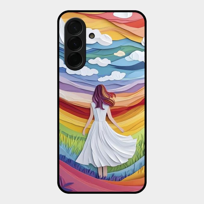 Rainbow Girl Glass Case Cover For Samsung Galaxy A36 5G