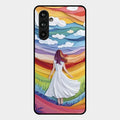 Rainbow Girl Glass Case Cover For Samsung Galaxy F54 5G