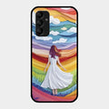 Rainbow Girl Glass Case Cover For Samsung Galaxy M14 5G