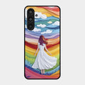 Rainbow Girl Glass Case Cover For Samsung Galaxy M35 5G