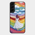 Rainbow Girl Glass Case Cover For Samsung Galaxy S22 Plus 5G
