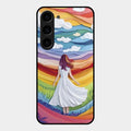 Rainbow Girl Glass Case Cover For Samsung Galaxy S23 5G