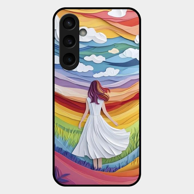 Rainbow Girl Glass Case Cover For Samsung Galaxy S23 Fe 5G