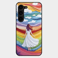 Rainbow Girl Glass Case Cover For Samsung Galaxy S23 Plus 5G