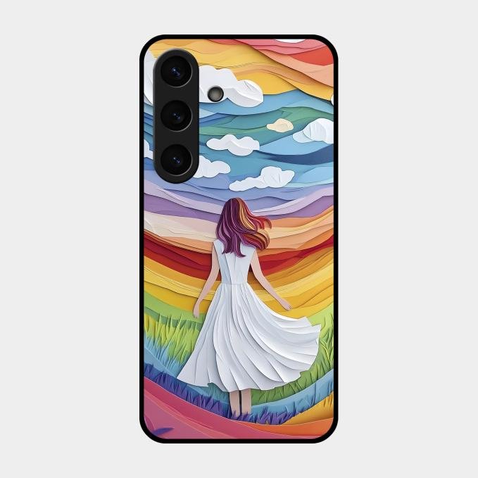 Rainbow Girl Glass Case Cover For Samsung Galaxy S26 5G