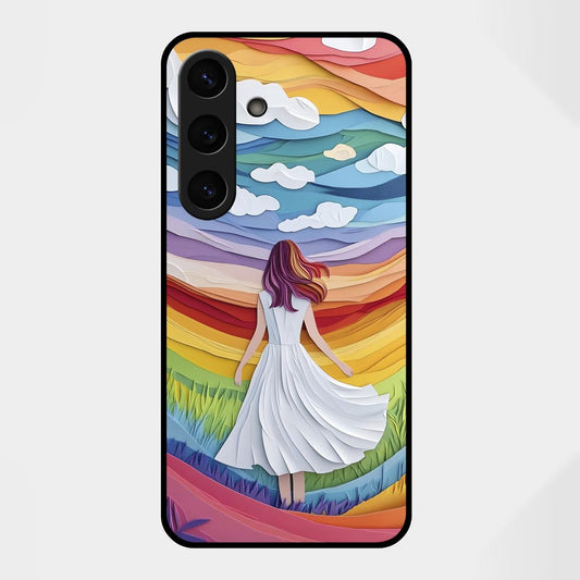 Rainbow Girl Metal Case Cover For Samsung