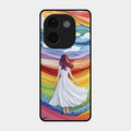 Rainbow Girl Glass Case Cover For Vivo T3 Pro 5G