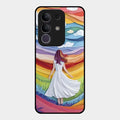Rainbow Girl Glass Case Cover For Vivo T4X 5G