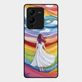 Rainbow Girl Glass Case Cover For Vivo V25 Pro 5G