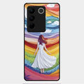 Rainbow Girl Glass Case Cover For Vivo V27 Pro 5G