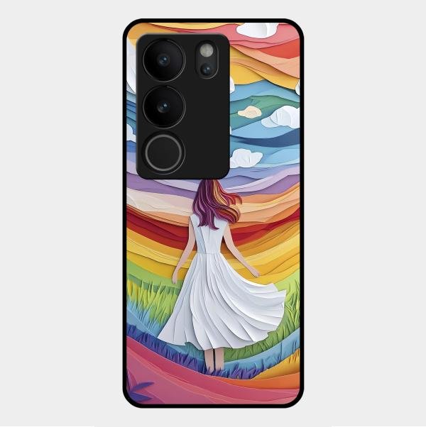 Rainbow Girl Metal Case Cover For Vivo - ShopOnCliQ