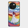 Rainbow Girl Glass Case Cover For Vivo V30E 5G