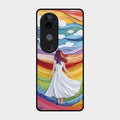 Rainbow Girl Glass Case Cover For Vivo V40 Pro 5G