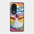 Rainbow Girl Glass Case Cover For Vivo V50 5G