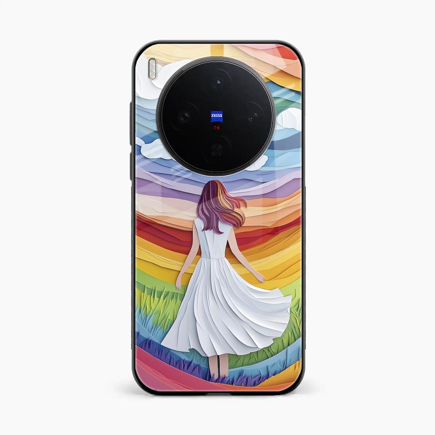 Rainbow Girl Glass Case Cover For Vivo X300 5G