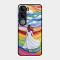 Rainbow Girl Glass Case Cover For Vivo Y300 5G