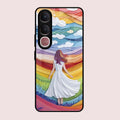 Rainbow Girl Glass Case Cover For Vivo Y31 5G