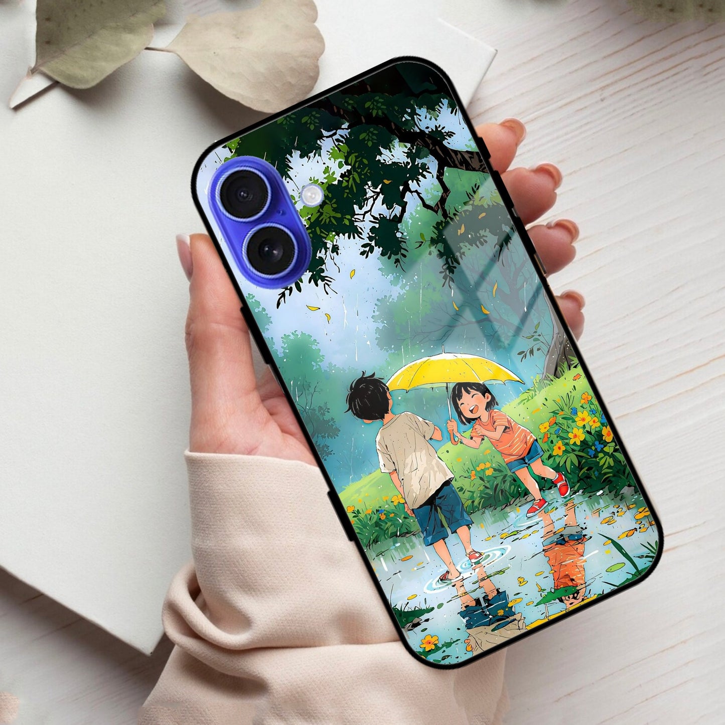 Raindrop Moments Glass Case Cover For iPhone