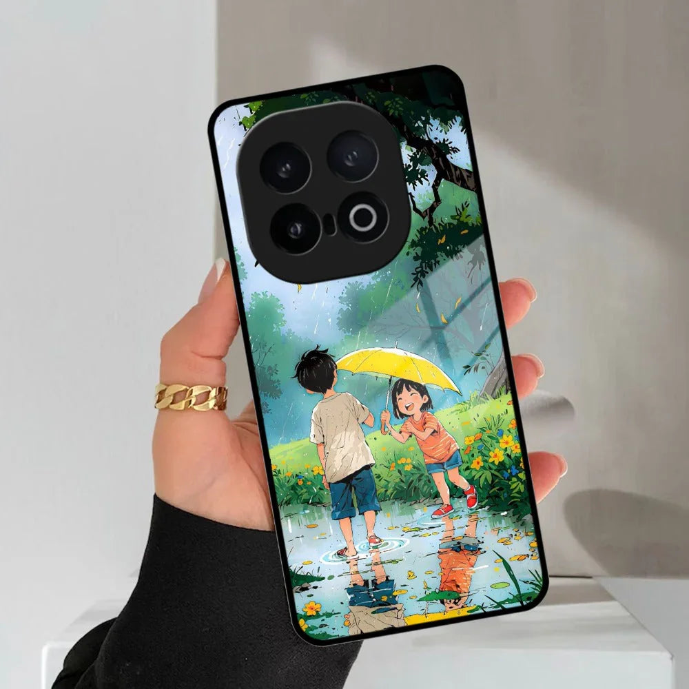 Raindrop Moments Glass Case Cover For iQOO - ShopOnCliQ