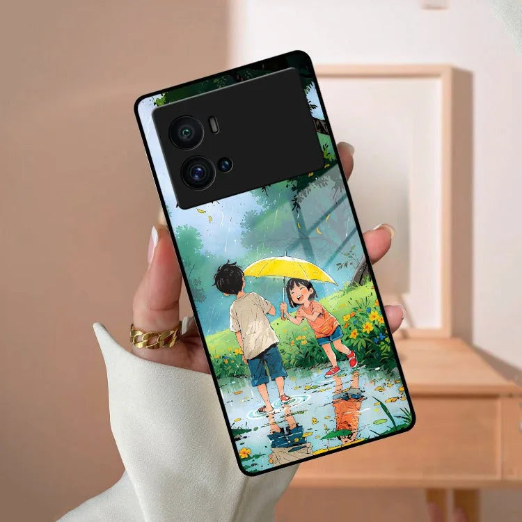 Raindrop Moments Glass Case Cover For iQOO - ShopOnCliQ
