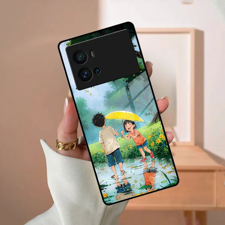 Raindrop Moments Glass Case Cover For iQOO - ShopOnCliQ