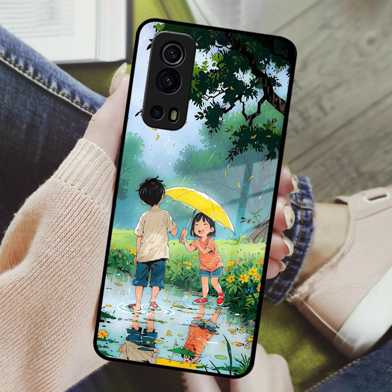 Raindrop Moments Glass Case Cover For iQOO - ShopOnCliQ