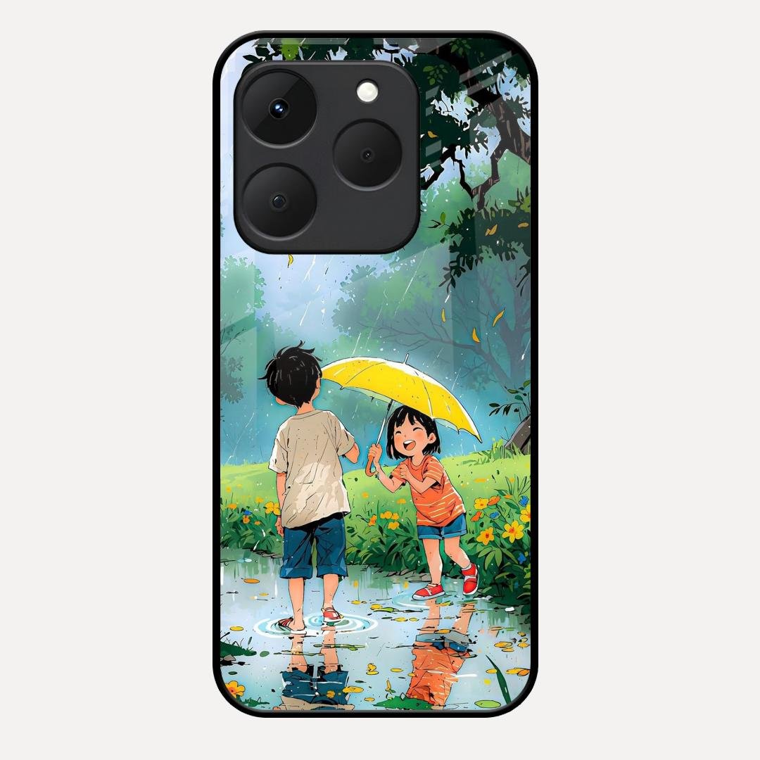 Raindrop Moments Glass Case Cover For Realme 15T 5G