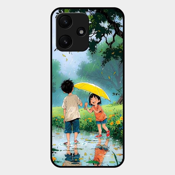 Raindrop Moments Glass Case Cover For Redmi 12 5G