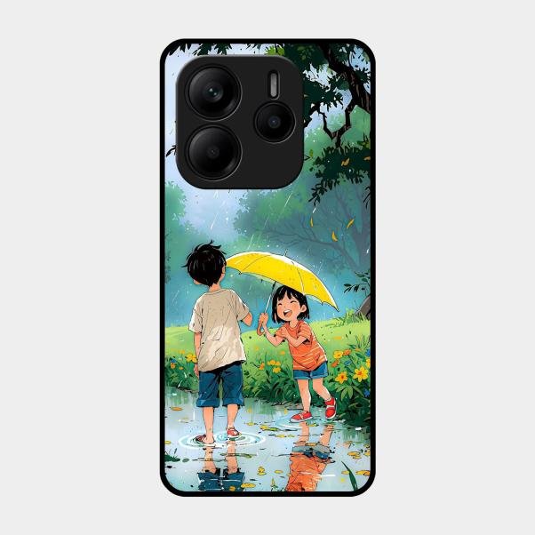 Raindrop Moments Glass Case Cover For Redmi Note 14 5G