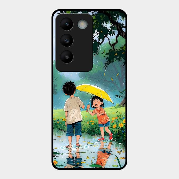 Raindrop Moments Glass Case Cover For Vivo T3 5G