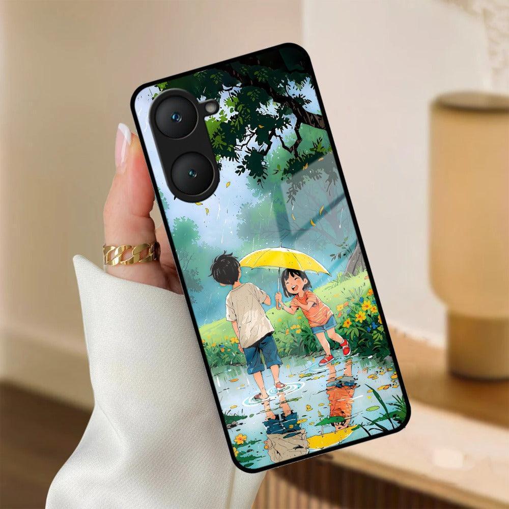 Raindrop Moments Glass Case Cover For iQOO - ShopOnCliQ