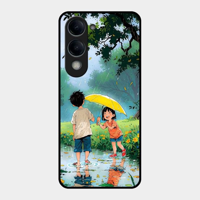Raindrop Moments Glass Case Cover For Vivo T4 Lite 5G