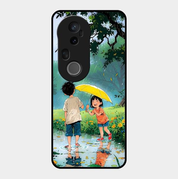 Raindrop Moments Glass Case Cover For Vivo T4 Ultra 5G