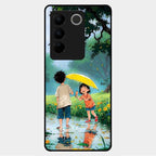 Raindrop Moments Glass Case Cover For Vivo V27 5G